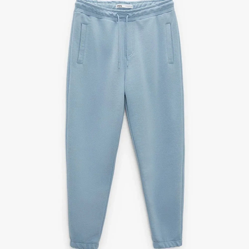 Zara Oversized Lounge Sweatpants Joggers Powder Blue Sz  Small
